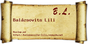 Balázsovits Lili névjegykártya