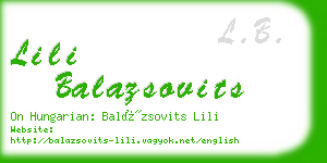 lili balazsovits business card